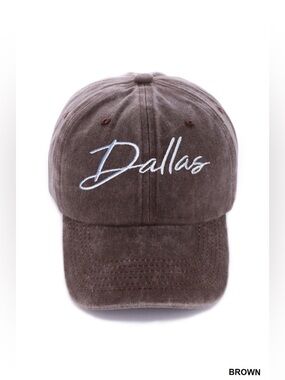 Zenana WASHED EMBROIDERED CITY CAPS HATS